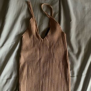 tan pinkish forever 21 tight crop top